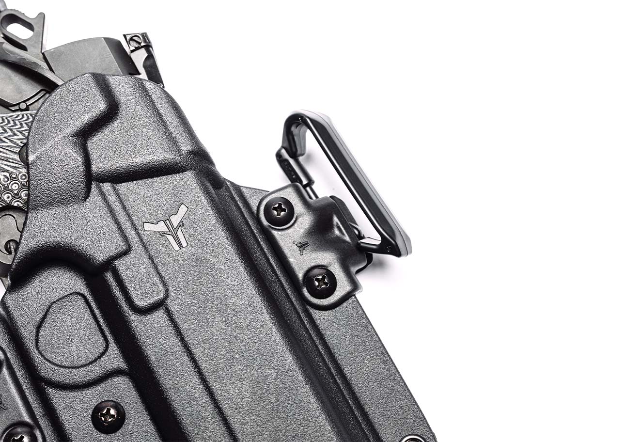 Mod-Lok Toolless attachment mounted onto Total Eclipse 2.0 Gun Holster with IWB Mod for Inside the Waistband All day Conceal Carry