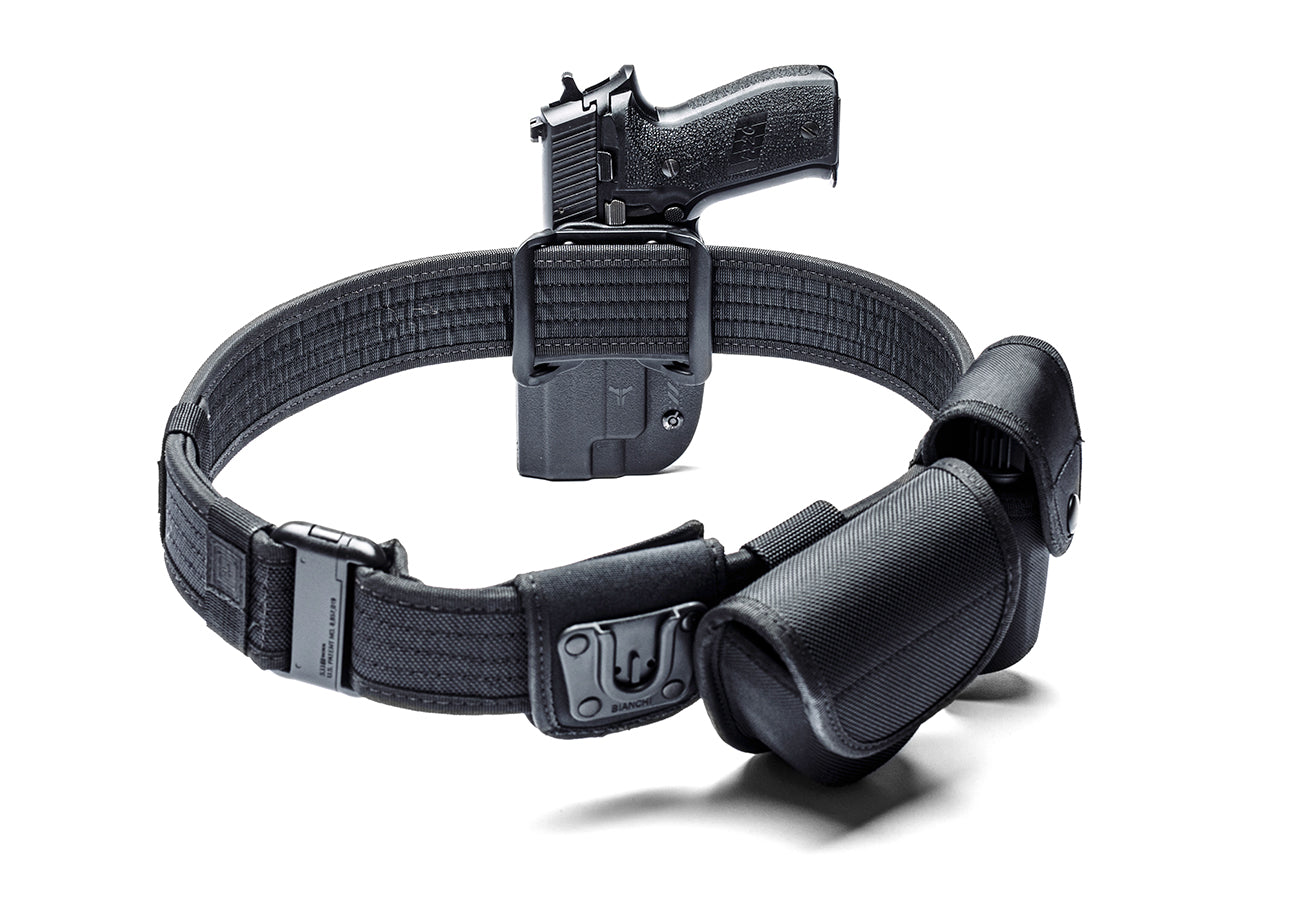 Signature Outside the Waistband (OWB) Holster with Adjustable Stingray Loop (ASR) Belt Attachment mounted onto Duty Gun Belt