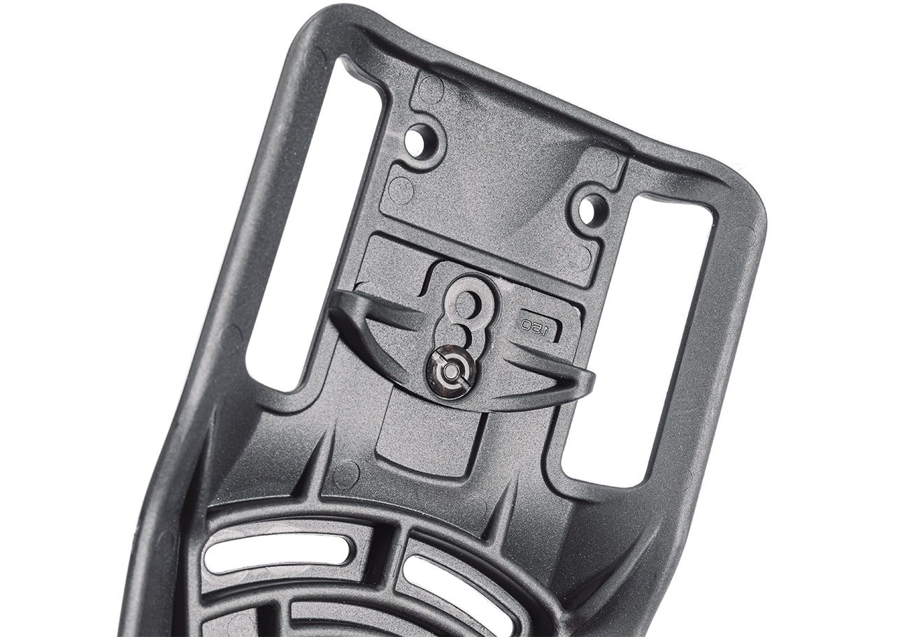Back View of Duty Drop and Offset Attachment with Adjustable Belt Shim