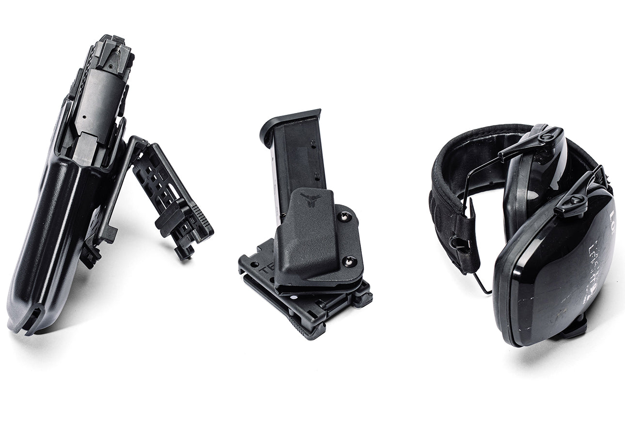 Signature Mag Pouch Pro Outside the Waistband (OWB) Competition Mag Carrier and Classic Outside the Waistband (OWB) Holster with Tek-Lok Belt Attachment