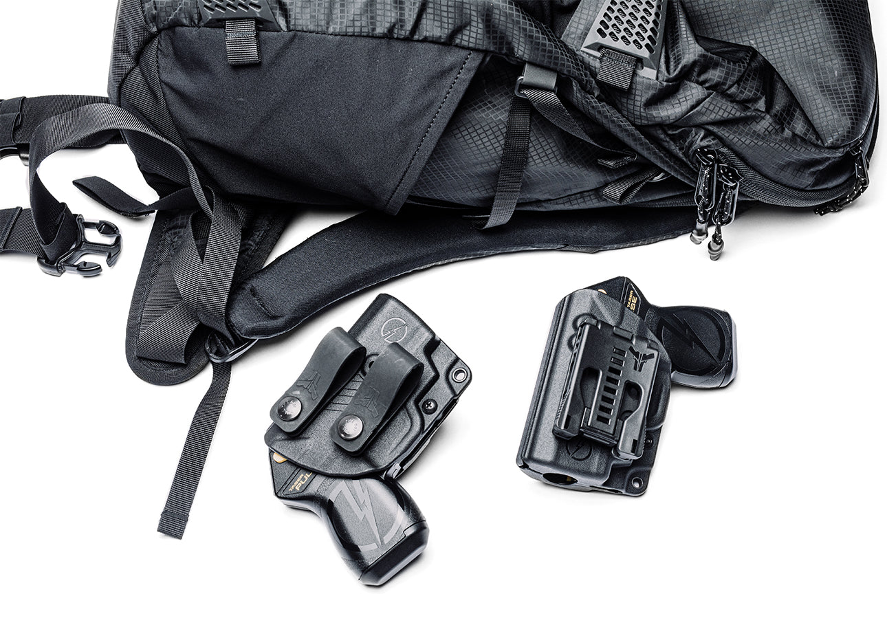 TASER Pulse Inside the Waistband (IWB) Holster with IWB Loops Attachment and Taser Pulse Outside the Waistband (OWB) Holster with Tek-Lok Belt Attachment for Everyday Carry EDC