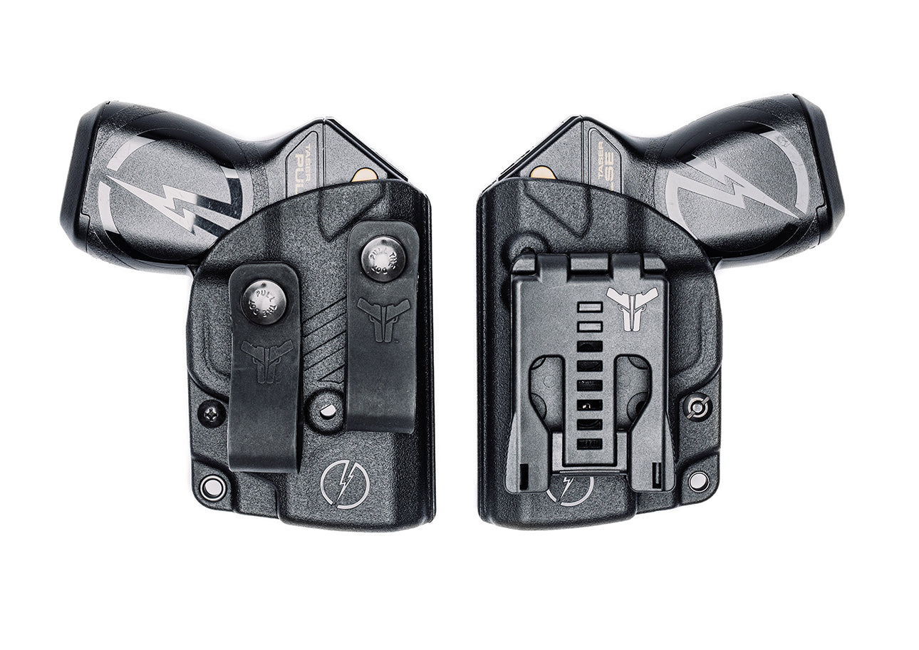 TASER Pulse Inside the Waistband (IWB) Holster with IWB Loops Attachment and Taser Pulse Outside the Waistband (OWB) Holster with Tek-Lok Belt Attachment