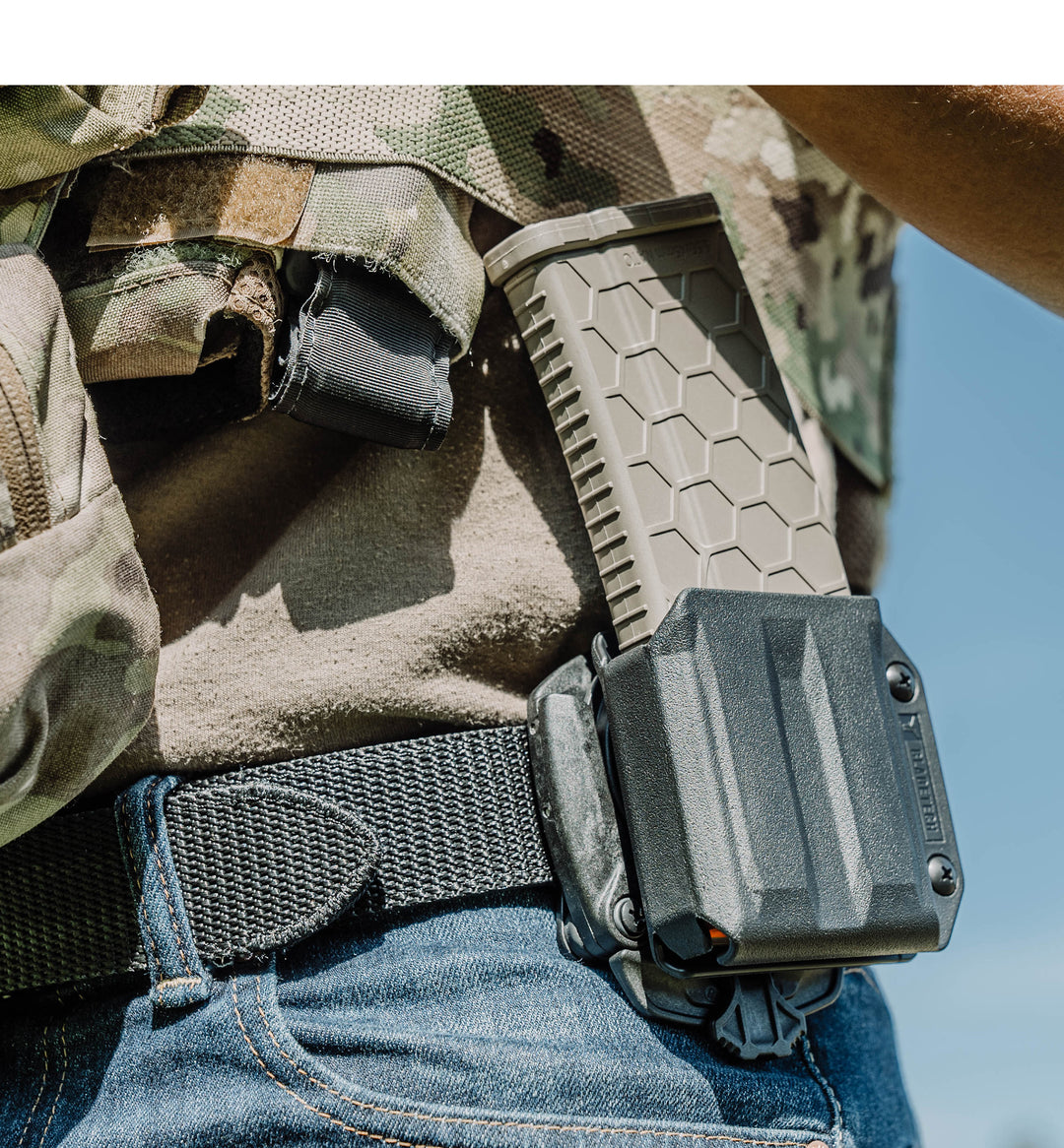 Tek-Mount Receiver mounted to a belt